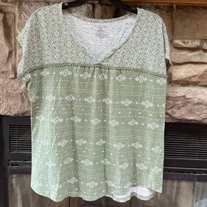 Sonoma Green Patterned Women's Top